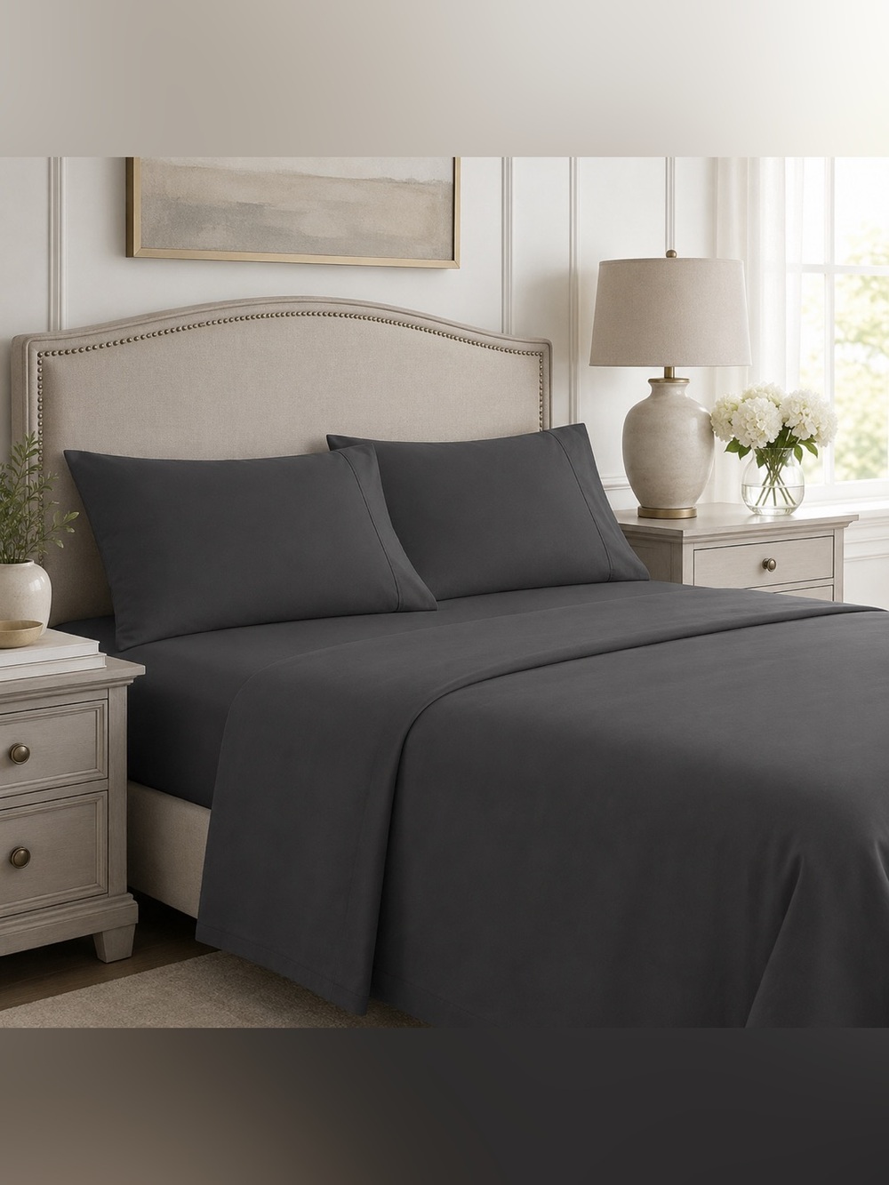 JC Penney Charcoal Sheet Set - Soft Microfiber Bed Sheets